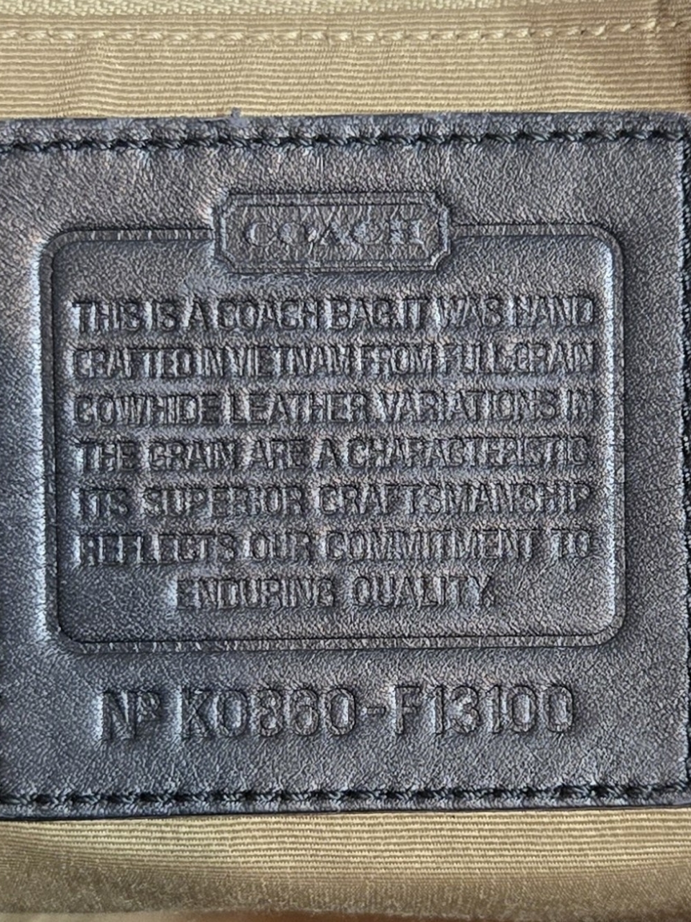 COACH Black Leather Tote with Contrast Stitching - Picture 8 of 8